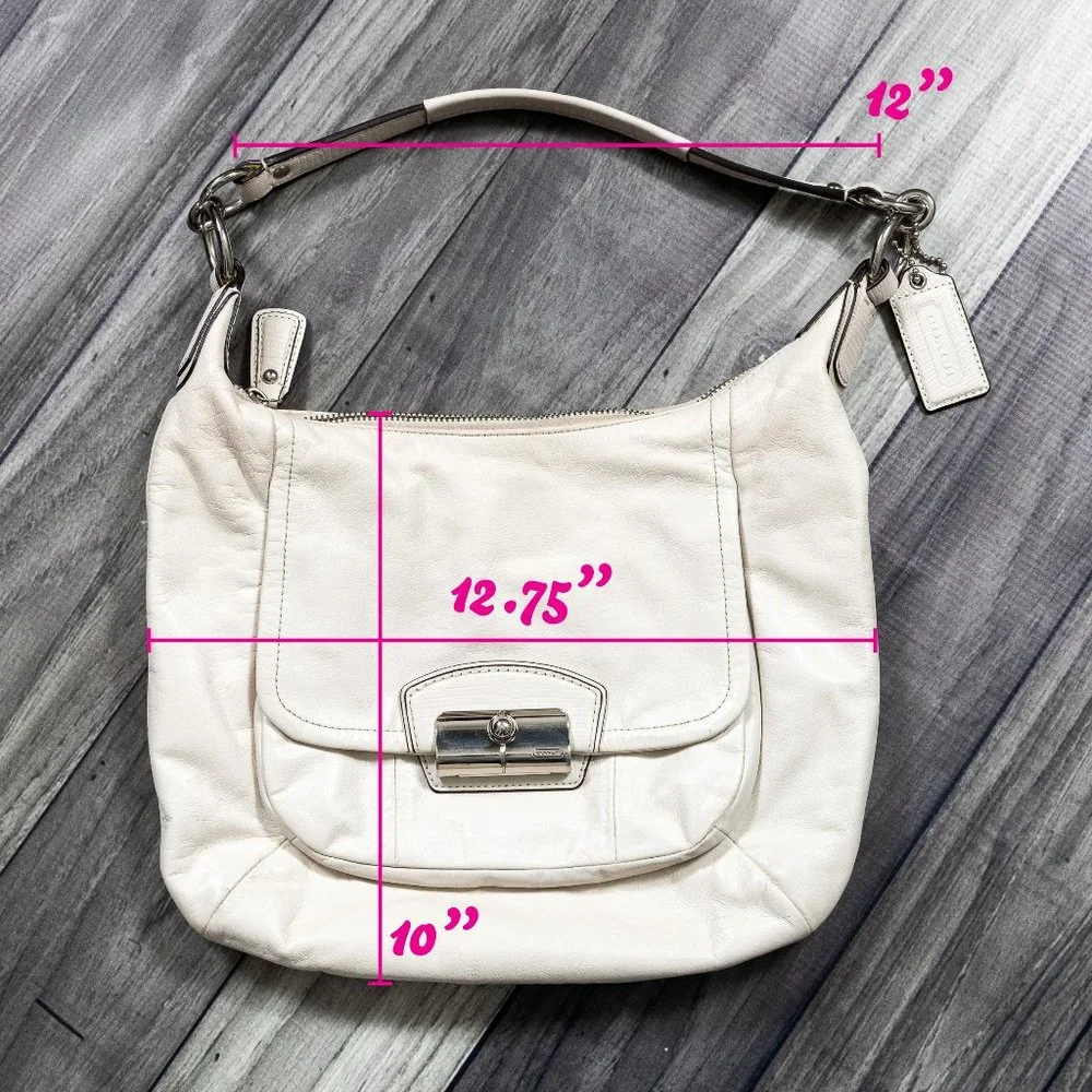Coach Shoulder Bag Purse - Leather Cream/Beige - Picture 2 of 16